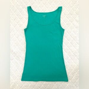 LOFT Teal Cotton Tank Top